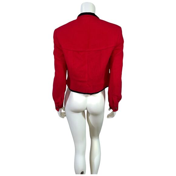 HARVE BENARD red cropped wool jacket size 6 - Picture 3 of 9